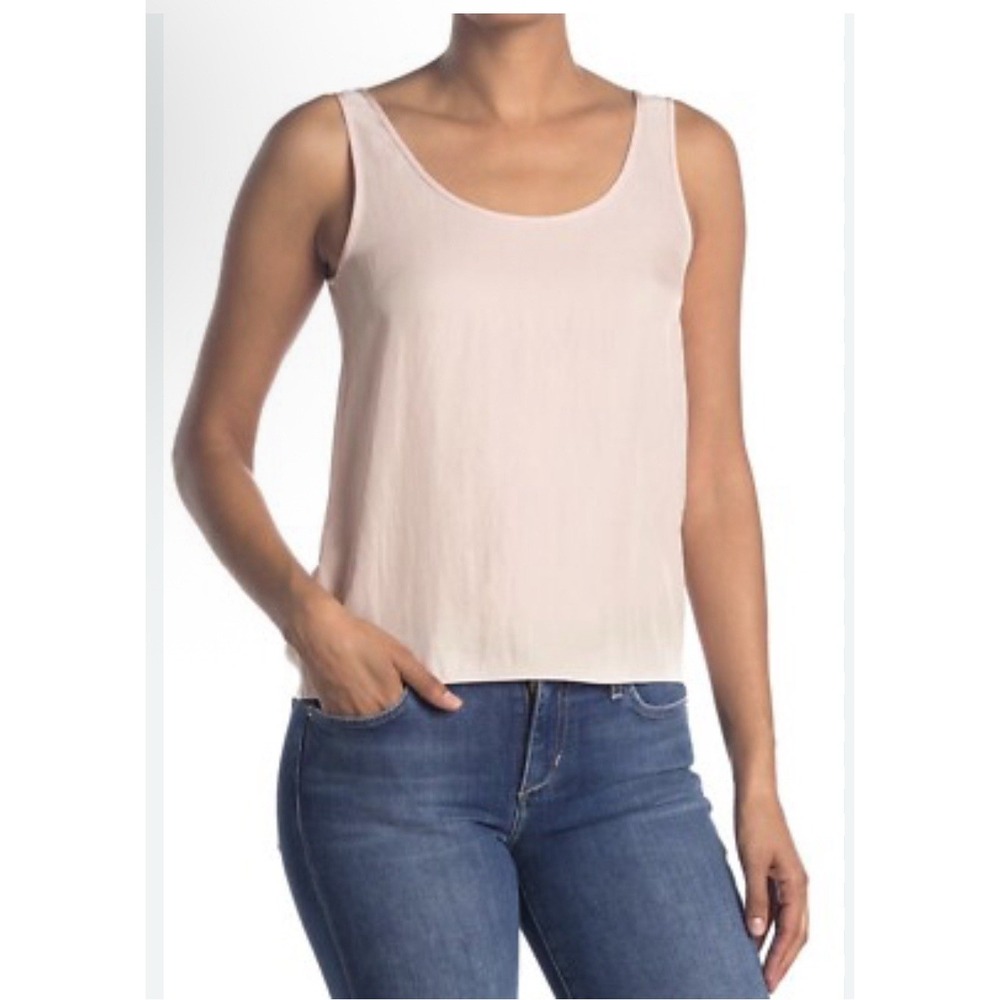 Vince Drapey Tank Soft Pink Size Small‎ Cami Blouse Wide Strap Layering Silky